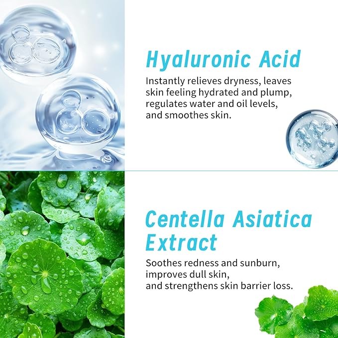 Centella Asiatica Toner, Hyaluronic Acid Face Toner, Facial Toner for Women, Deep Moisturizing, Soothing for Sensitive, Oil, Dry Skin All Skin Types, 4.06fl.oz/120ml