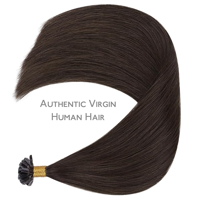 WENNALIFE U Tip Human Hair Extensions, 50g 50s 24 Inch Light Dark Brown Remy Invisible Straight Keratin K Tip Real Human Hair
