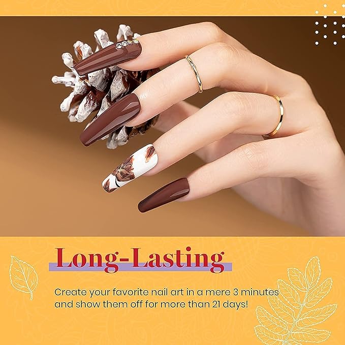 Beetles Fall Gel Nail Polish Set 6 Colors Caramel Chocolate Coffee Mocha Yellow Gold Glitter Brown Gel Polish Kit Soak Off UV LED Cured Nail Art Gifts for Women Caramel Swirl