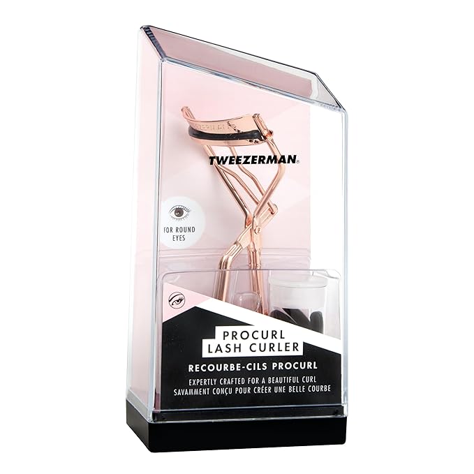 Tweezerman Pro Curl Rose Gold Eyelash Curler - Designed for Round-Shaped Eyes