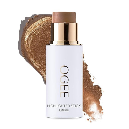 Ogee Sculpted Face Stick - Citrine (CITRINE - RADIANT GOLD SHIMMER) Certified Organic Bronzer Stick & Highlighter Makeup - Multi-Use Bronzer Stick for Face