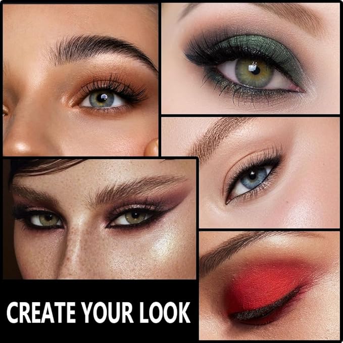 Smokey Red Eye Shadow Makeup Palette,15 Colors Gray Silver Brown Dark Shimmer Matte Makeup Pallet,Long Lasting Waterproof for Daily and Halloween,Vegan,Cruelty -free