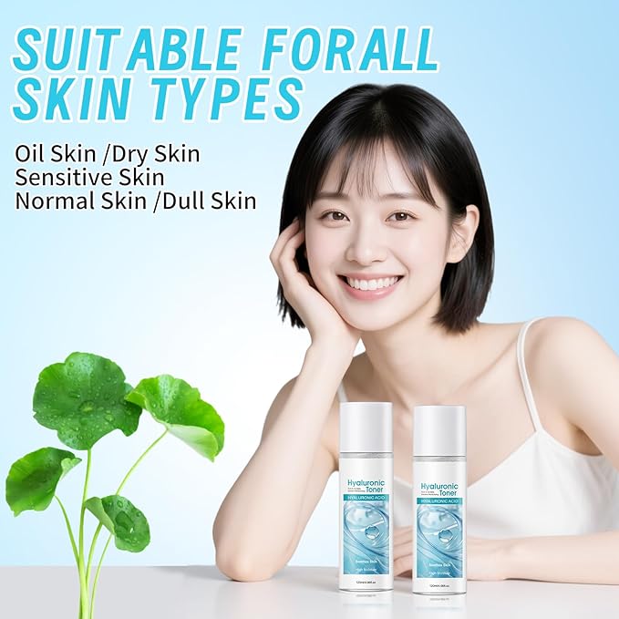 Centella Asiatica Toner, Hyaluronic Acid Face Toner, Facial Toner for Women, Deep Moisturizing, Soothing for Sensitive, Oil, Dry Skin All Skin Types, 4.06fl.oz/120ml