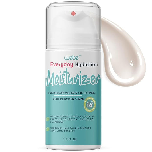 WEBE Hydration Snail Mucin Moisturizer – Advanced Anti-Aging Cream with Hyaluronic Acid, Retinol & Peptides | Deeply Hydrating, Firming & Rejuvenating Face Cream for Radiant, Healthy Skin