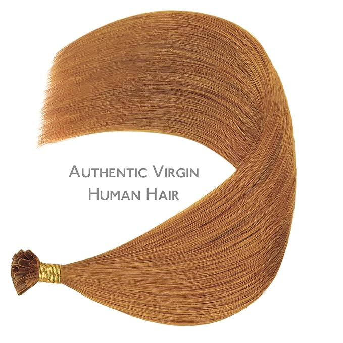 WENNALIFE U Tip Hair Extensions Human Hair, 50g 50s 14 Inch Auburn Ginger Remy Hair K Tip Invisible Straight Keratin Hot Fusion