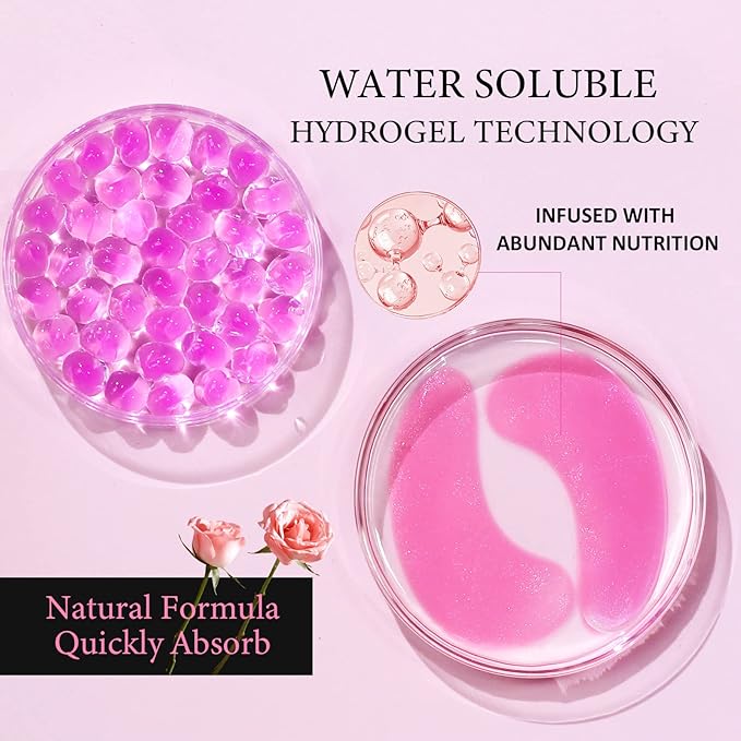 Under Eye Patchs Rose Eye Mask for Dark Circles and Puffiness Wrinkle Eye Bags 30 Pairs