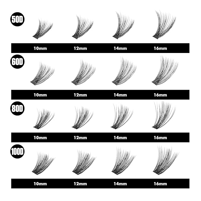 400 Pcs Lash Clusters, Individual Lashes, 80D/100D Mixed Individual Lash Extensions, Soft Lightweight Reusable DIY Eyelash Extensions, Thickness 0.07mm C Curl False Eyelashes (10-16mm Mix)
