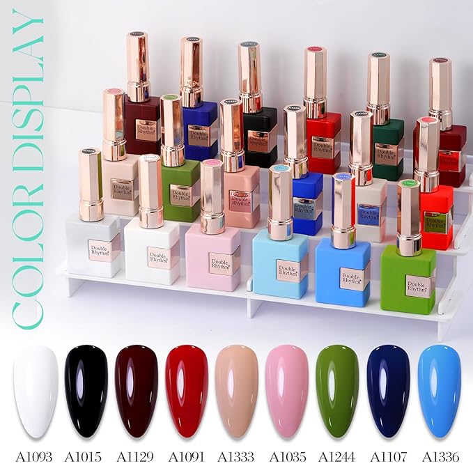 Double Rhythm 15ML Gel Nail Polish Pure Sheer Same Color Same Bottle Soak Off Gel Polish Art Manicure Salon DIY at Home for Women (Sea Blue-A1124)