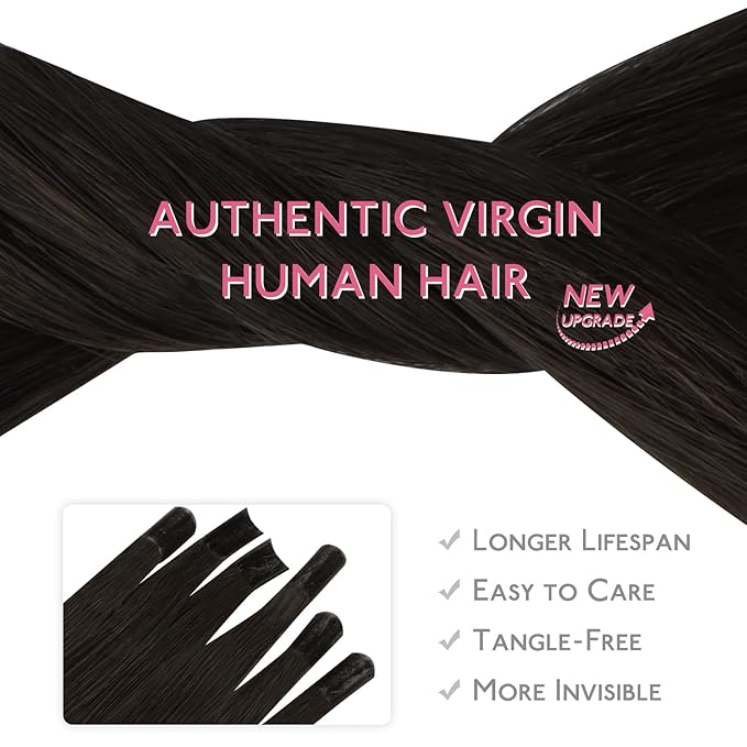 WENNALIFE U Tip Hair Extensions Human Hair, 50g 50s 22 Inch Dark Brown Remy Hair Extensions K Tip Hair Extension Real Human Hair Invisible Straight Keratin Hair Extensions