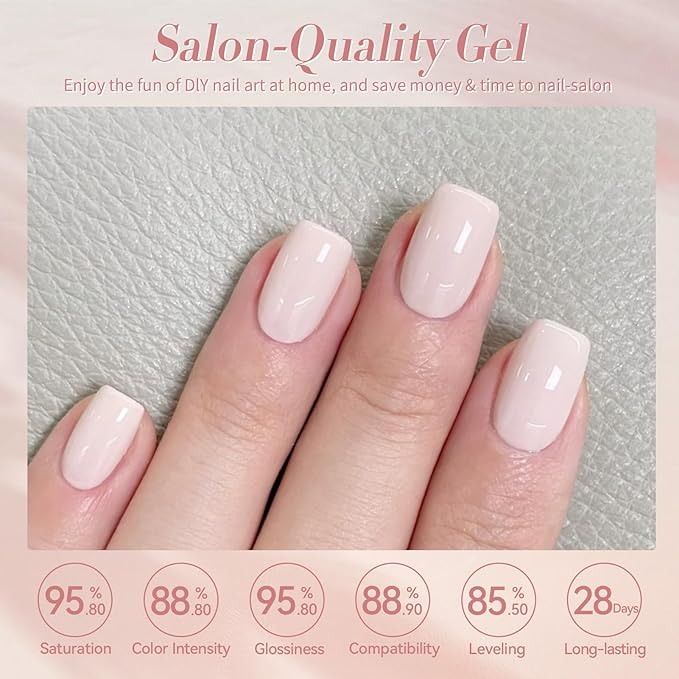 BORN PRETTY Pink Nude Gel Nail Polish 6 Colors Soak Off Nail Art Design Salon Home Manicure Gift