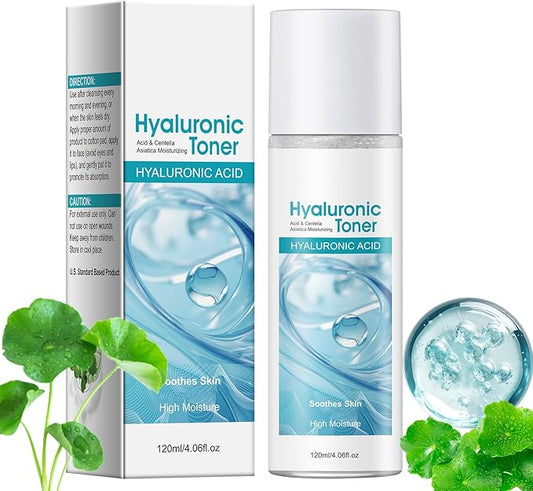 Centella Asiatica Toner, Hyaluronic Acid Face Toner, Facial Toner for Women, Deep Moisturizing, Soothing for Sensitive, Oil, Dry Skin All Skin Types, 4.06fl.oz/120ml