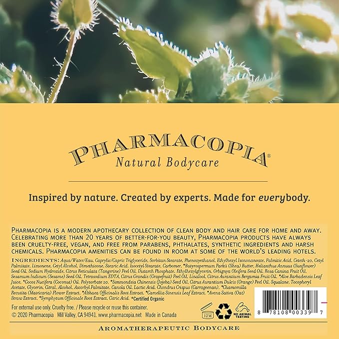 Pharmacopia Citrus Body Wash - Natural Shower Gel, Moisturizing and Nourishing Body Cleanser - Infused with Organic Aloe Vera, Coconut Oil, and Green Tea Extract - Vegan and Cruelty-Free, 16 oz