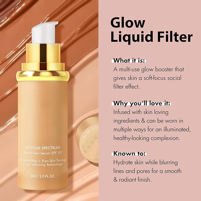 4-in-1 Color-Changing Foundation Liquid with SPF50 Sunscreen, Concealing & Moisturizing & Long-Lasting, Waterproof and Smudge-Proof, Lightweight Application, Suitable for All Skin Types