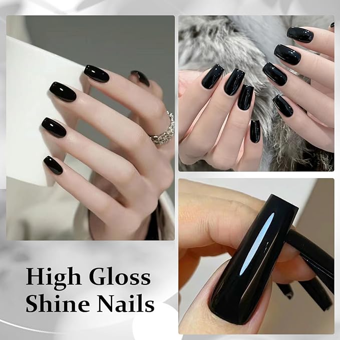 Major Dijit Quick Dry Nail Polish 12ml/0.41fl oz Black Regular Nail Lacquer Fast Drying & Long Lasting Nail Polish Nail Art Effect for Nail Salon