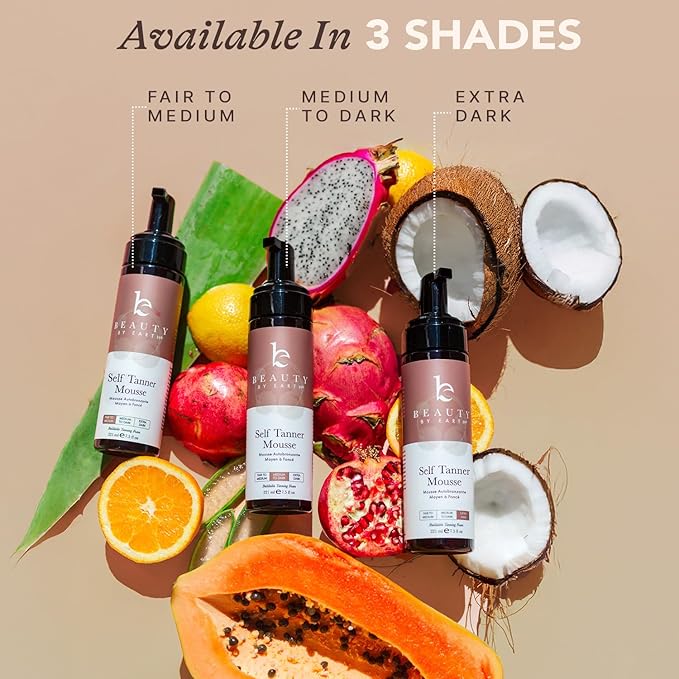 Self Tanner Mousse - USA Made with Natural & Organic Ingredients, Self Tanning Mousse Foam for Ultra Dark Fake Tan, Non Toxic Sunless Tanner for Darkest Streak Free Finish & Natural Looking Tan