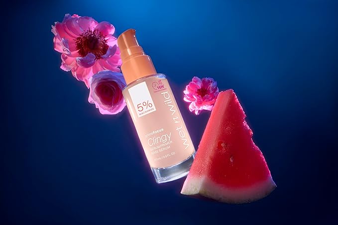 wet n wild Prime Focus Clingy Serum Primer, Hydrating & Brightening with 5% Niacinamide & 8% Glycerin, Long-Lasting 16-Hour Wear, Dewy Finish Skin-Enhancing Formula, Cruelty-Free