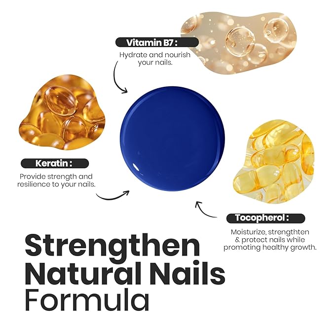 Beetles 4th Nail Polish Set - 6 Colors White Red Blue Nail Polish Kit Sparkle Glitter Fingernail, Quick Dry Long Lasting Beetles Midnight Fireworks Diy Nail Art Design Christmas Gifts for Women