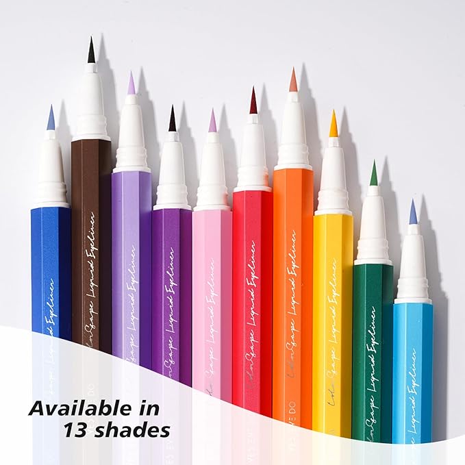 Liquid Eyeliner, Ultra Fine Orange Eyeliner, Long Lasting Colorful Eye Liner Pen with Felt Tip, High Pigment,Water Removable, Party Makeup Body Art Use (Tangerine Burst)