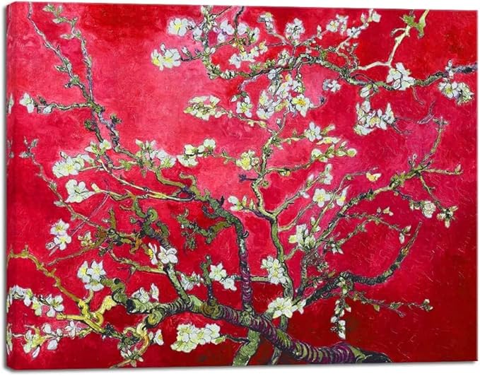 ALASKA BEAR Luxury Silk Pillowcase for Beauty Sleep, Genuine 22 Momme Mulberry Silk Pillow Case Slip for Room Decor, Red Cherry Blossom Floral Pattern Printed, Queen Size (1pc, Gift Box)