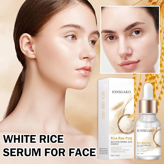 Crema De Arroz para La Piel De Cara Y Cerrar Los Poros Quitar Manchas White Rice Serum for Face Essence Deep Moisturizing Nourishing Suero Crema Para Las Manchas En De La Cara(3PCS)