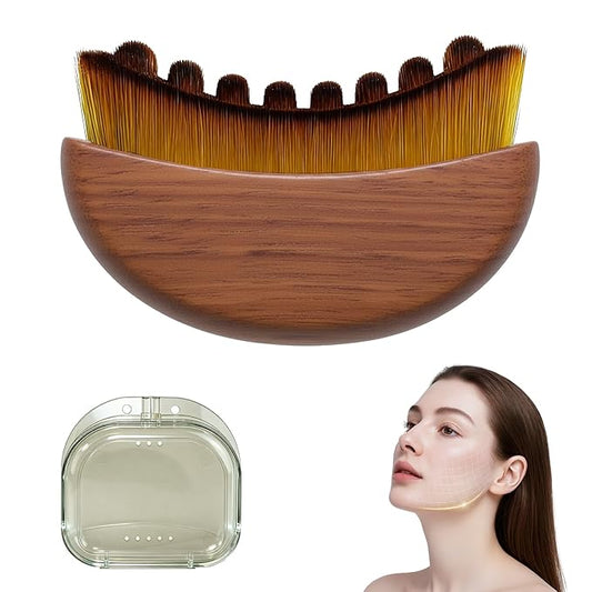 New Lymphatic Contour Face Brush, Wood Face Brush, Lymphatic Drainage device for Face and body, Chin & Jawline Sculpting, Ergonomically Designed to Fit The Skin Precisely and Relieve Fatigue