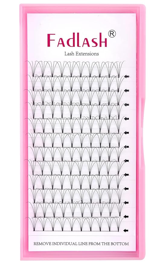 Premade Fans Eyelash Extensions 3D 4D 5D 6D Volume Lash C Curl Short Stem Easy Application (4D-0.07-C, 15mm)