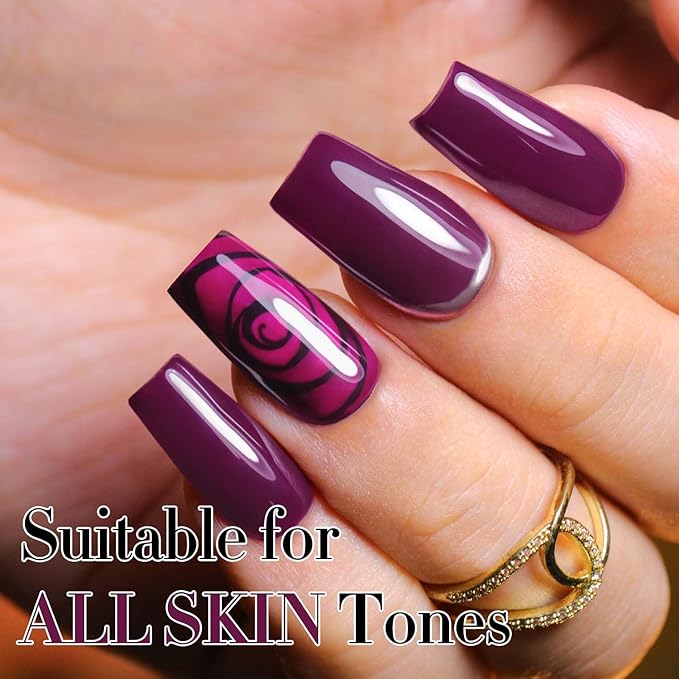 Double Rhythm 0.5Oz Gel Polish Pure Sheer Same Color Same Bottle Soak Off 15ML Gel PolishManicure Salon Nail Art DIY at Home for Women (Purple-A1009)