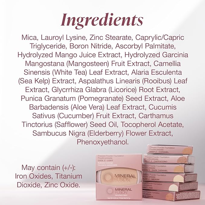 Mineral Fusion Pressed Powder Foundation, Neutral 1 - Fair Skin w/Peachy Undertones, Age Defying Foundation Makeup with Matte Finish, Talc Free Face Powder, Hypoallergenic, Cruelty-Free, 0.32 Oz