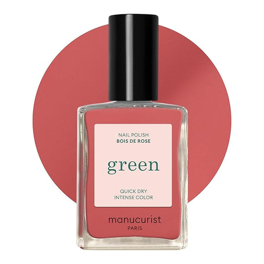 Manucurist - Green Bois de Rose Nail Polish - Dusty Pink Nail Polish - 9-Free, Vegan and Plant-Based - Manicure - Made in France - 0.5 fl oz