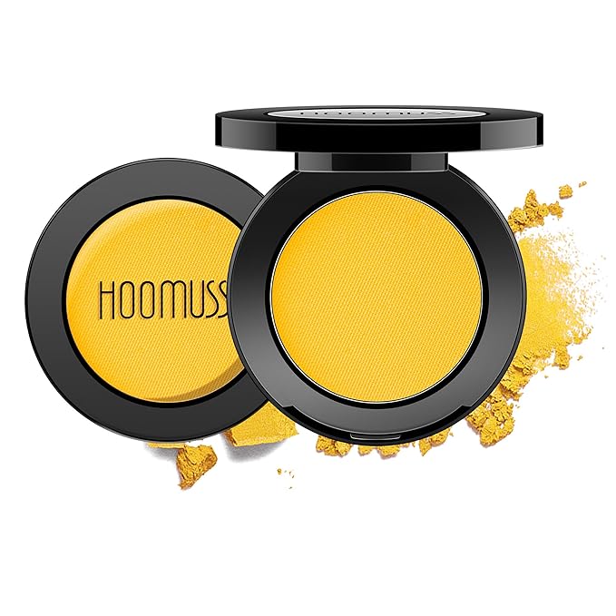 Single Yellow Eyeshadow Matte Handmade Pressed Eyeshadow Palette With No Creasing High Pigmented Long Lasting Yellow Eye Shadow (MangoYellow)
