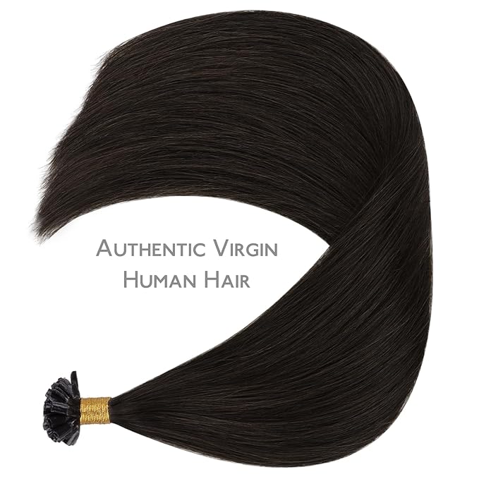 WENNALIFE U Tip Human Hair Extensions, 50g 50s 14 Inch Dark Brown Remy Invisible Straight Keratin K Tip Real Human Hair