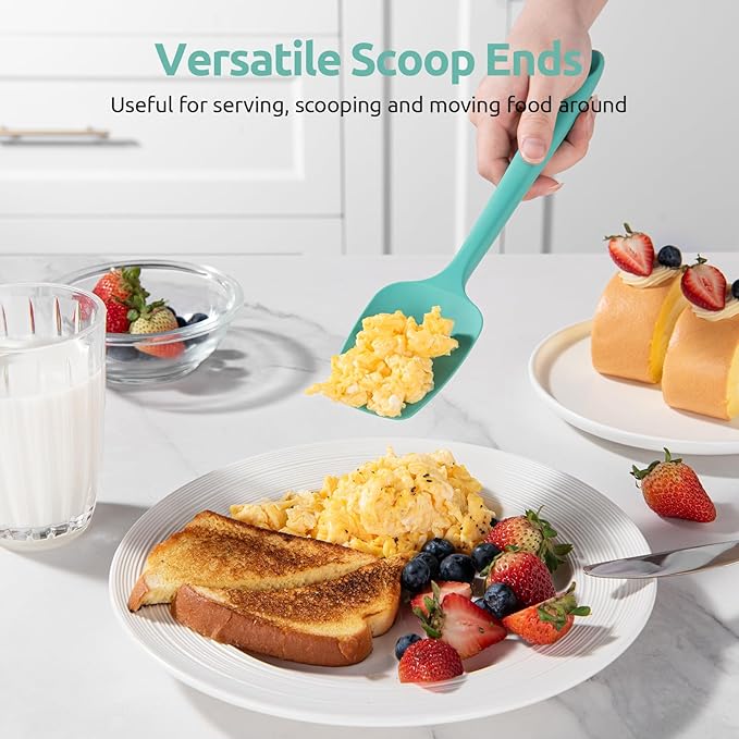 U-Taste Silicone Spatula Set with 600 Degrees Fahrenheit Heat Resistant (Teal/Aqua Sky)