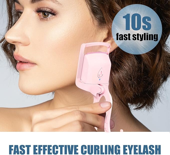 Heated Eyelash Curler, Long-Lasting Electric Lash Curler Rechargeble, for Natural Curling Eye Lashes