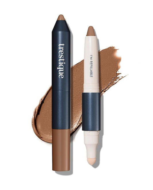 Trestique Concealer Crayon, Refillable Under Eye Concealer With Built-In Blending Sponge, Sustainable Clean Beauty Makeup
