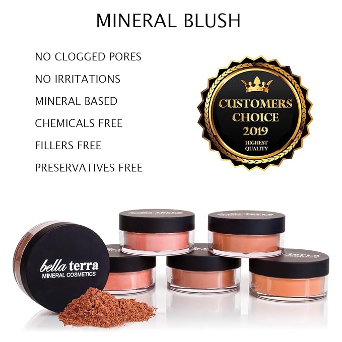 Bellaterra Cosmetics Mineral Loose Blush 9g | Buildable Color, Long-Wearing Powder with Illuminating Finish, Finely Milled Minerals for Smooth Blend and Natural Glow (Sunset Plum)