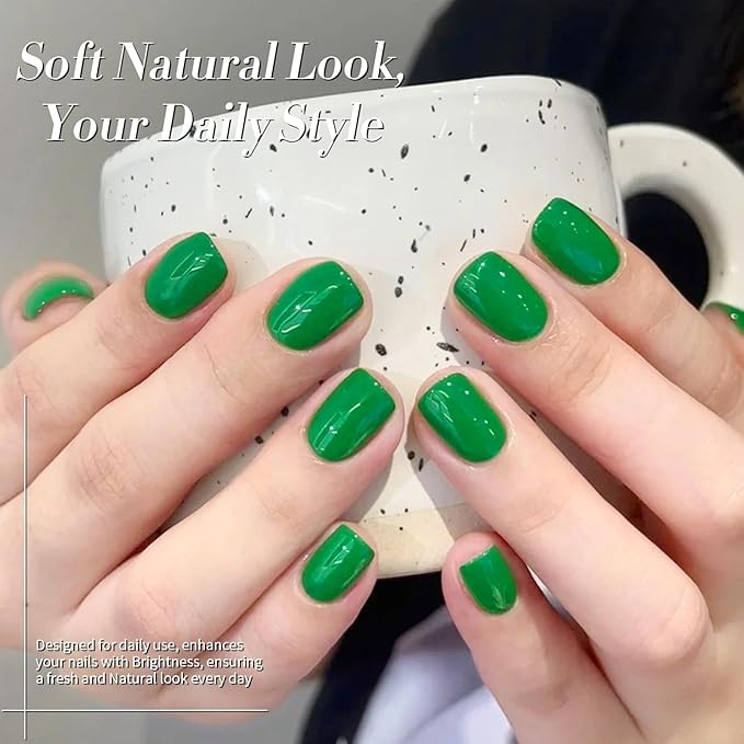 Born Pretty Christmas Carnival Evergreen Gel Nail Polish Set,6 Colors Green Glitter Gel Polish Set Forest Dark Avocado Sage Green Sparkle Soak Off U V Gel Nail Kit Manicure DIY Salon Home Gift