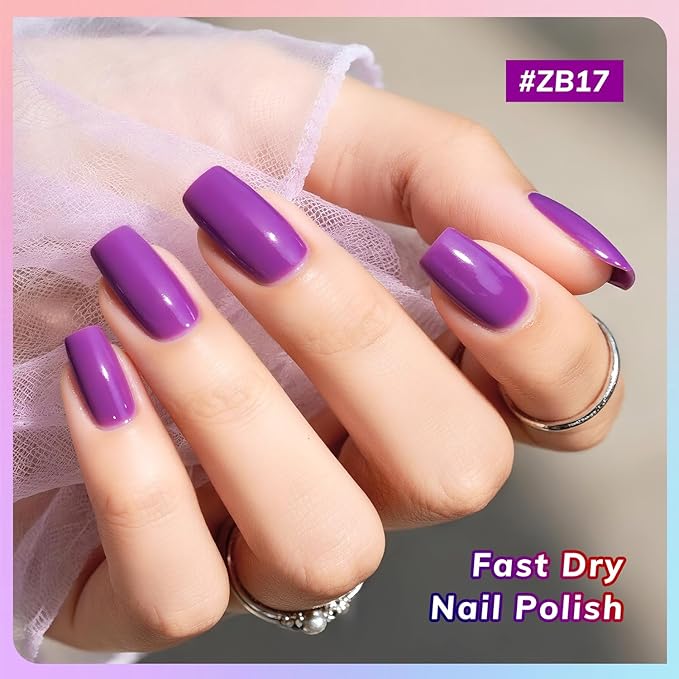 10ml Nail Polish Set 6 Colors Black White Red Deep Blue Dark Green Deep Purple All Seasons Neutral Color Quick Dry Nail Polish Set for Women Salon DIY Nail Art