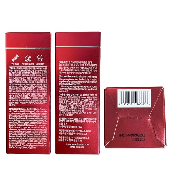 Swanicoco PDRN Hydrating Repair Ampoule Serum Powerful Anti Aging Face and Neck for Skin Turnover Skin Regeneration Wound Healing Korean Skincare 30ml 1Fl Oz