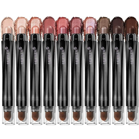 10PCS Neutral Eyeshadow Stick Makeup Set, Matte Cream Eye Shadow Eyeliner Brightener Pencil Crayon - I1 Cashmere Blush