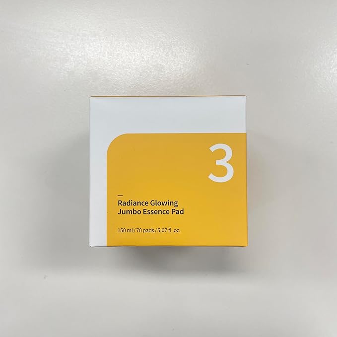 numbuzin No.3 Toner Pads | Radiance Glowing Jumbo Essence Pad | Clear Glass Skin, Texture Care | Biodegradable Vegan, Fermented Ingredients, Niacinamide | 70 Pads/5.07 fl. oz.