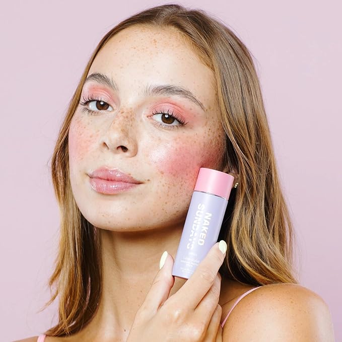 Naked Sundays SPF 50 Mineral Glow Balm Peptide-Infused Multi-Tasking Blush Stick for Cheeks, Lips & Eyes – Broad Spectrum Mineral Sunscreen with Zinc Oxide – 8g (Pink Pop)