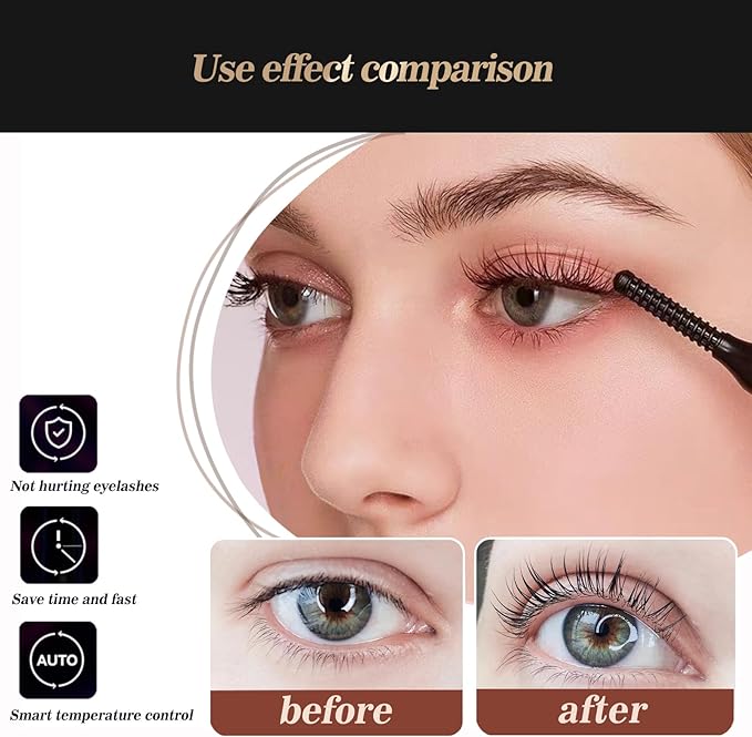 Heated Eyelash Curlers-Electric Eyelash Curler for Makeup Tools USB Rechargeable,Fast Heat up Within 10s - 24 Hours Long Lasting (Pink)