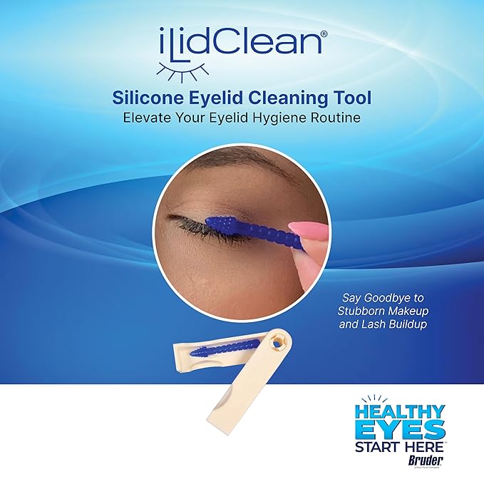 ILidClean Silicone Eyelid Cleaning Tool, Remove Lid Margin Debris Including Waxy Mascara Residue, Lash Gluesbiofilm, Makeup, Reusable, Compact and Portable1/pkg