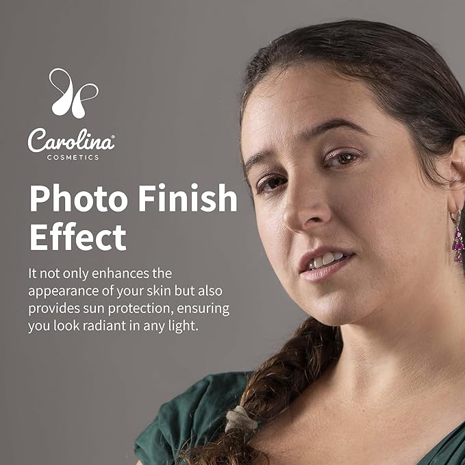 Carolina Cosmetics - Plant-Based Foundation in Clay Shade - Hydrating, Pore-Minimizing & Buildable Coverage - Vegan, Non-GMO, Gluten-Free, Paraben-Free - Sun Protection - 1Fl Oz