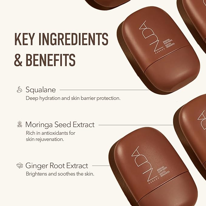 Nuda GlowDrops | Bronzing Squalene, Ginger, Lavender, & Moringa-Infused Face Bronzing Drops | Lightweight, Washable Bronzer Drops | Cruelty-Free, Paraben-Free, & Sulfate-Free Bronzing Serum, (30 mL)