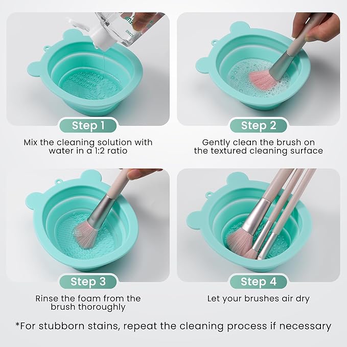 Makeup Brush Cleaner - 300ML Makeup Brush Shampoo and Bowl For Brushes, Sponge, Powder Puff,Deep Clean & Gentle Formula, Vegan & Cruelty