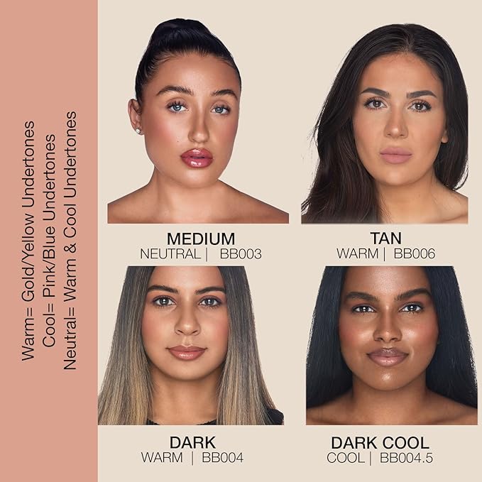 Bellapierre BB Cream SPF 20 – Mineral Sunscreen & Liquid Foundation, Lightweight Face Moisturizer with Buildable Coverage, Matte Finish, Non-Toxic, Paraben-Free, Cruelty-Free – 1.7 oz - Medium Cool