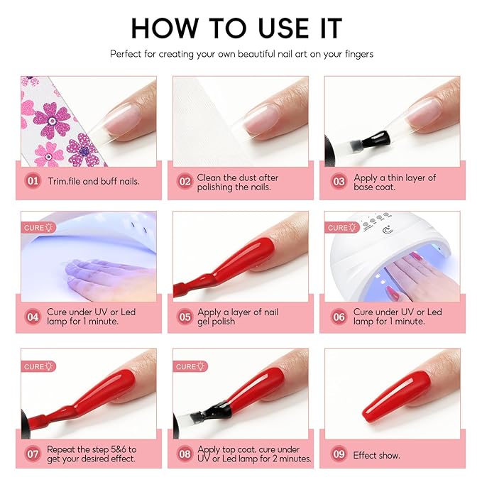 52pcs Gel Nail Polish Kit with U V light 35 Fall Colors Gel Nail Polish Set Cream Color Collection 5PC Top Base Coat Nail Art Manicure Kit for Beginners with Everything Gifts for Women