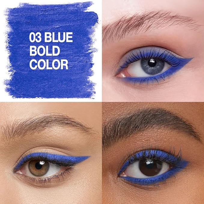 evpct Blue Eyeliner Pencils for Eyes, Royal Blue Colored Eye Liner Pencil Makeup Waterproof Smudge Proof, Colored Gel Waterline Eyeliner Liquid, Face Paint Stick Lipstick Pen Halloween Makeup
