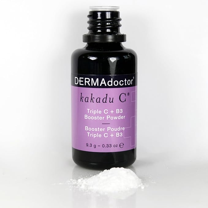 DERMAdoctor Kakadu C Dermatologist Formulated Triple C + B3 Booster Powder, Vitamin C Serum Booster and Niacinamide Pore Minimizer for Face, Active Skin Repair for Brightening and Refining - 0.33 oz